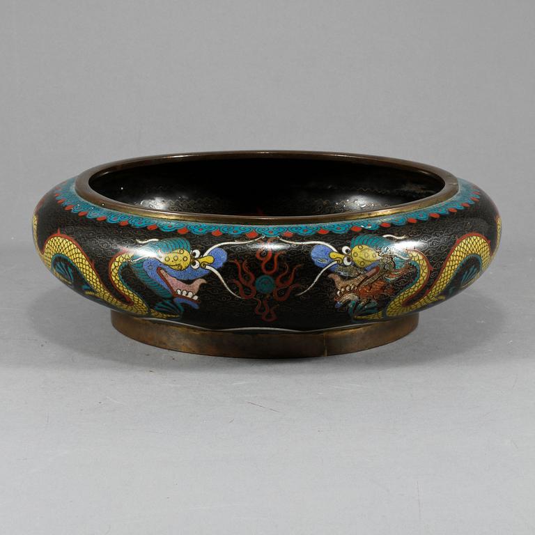 SKÅL, cloisonné, omkring 1900.