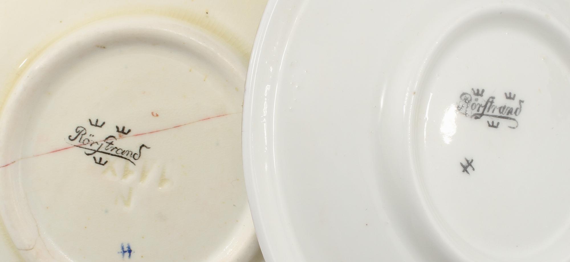 SPELUTENSILIER, 3 st, majolika, Rörstrand, 1800-talets slut.