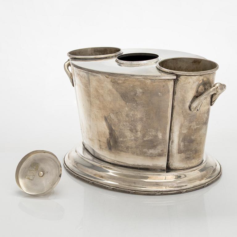 A plated champagne cooler, England, first half of the 20th century.