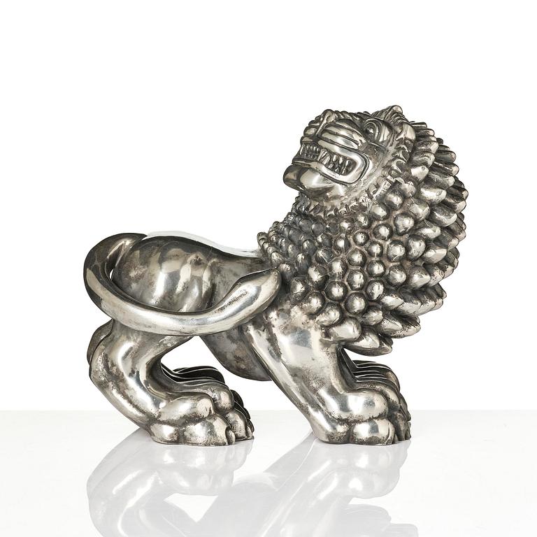 Anna Petrus, a pewter sculpture of a lion, Firma Svenskt Tenn, Stockholm, 1960.