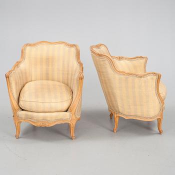 BERGÈRER, ett par, rokokostil, 1900-tal.