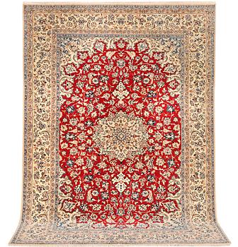 A Nain carpet, part silk, 9 laa, c. 250 x 170 cm.