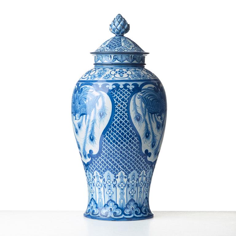 Gunnar Wennerberg, & PEDER MÖLLER, a creamware lidded jar, Gustafsberg, Sweden 1896.
