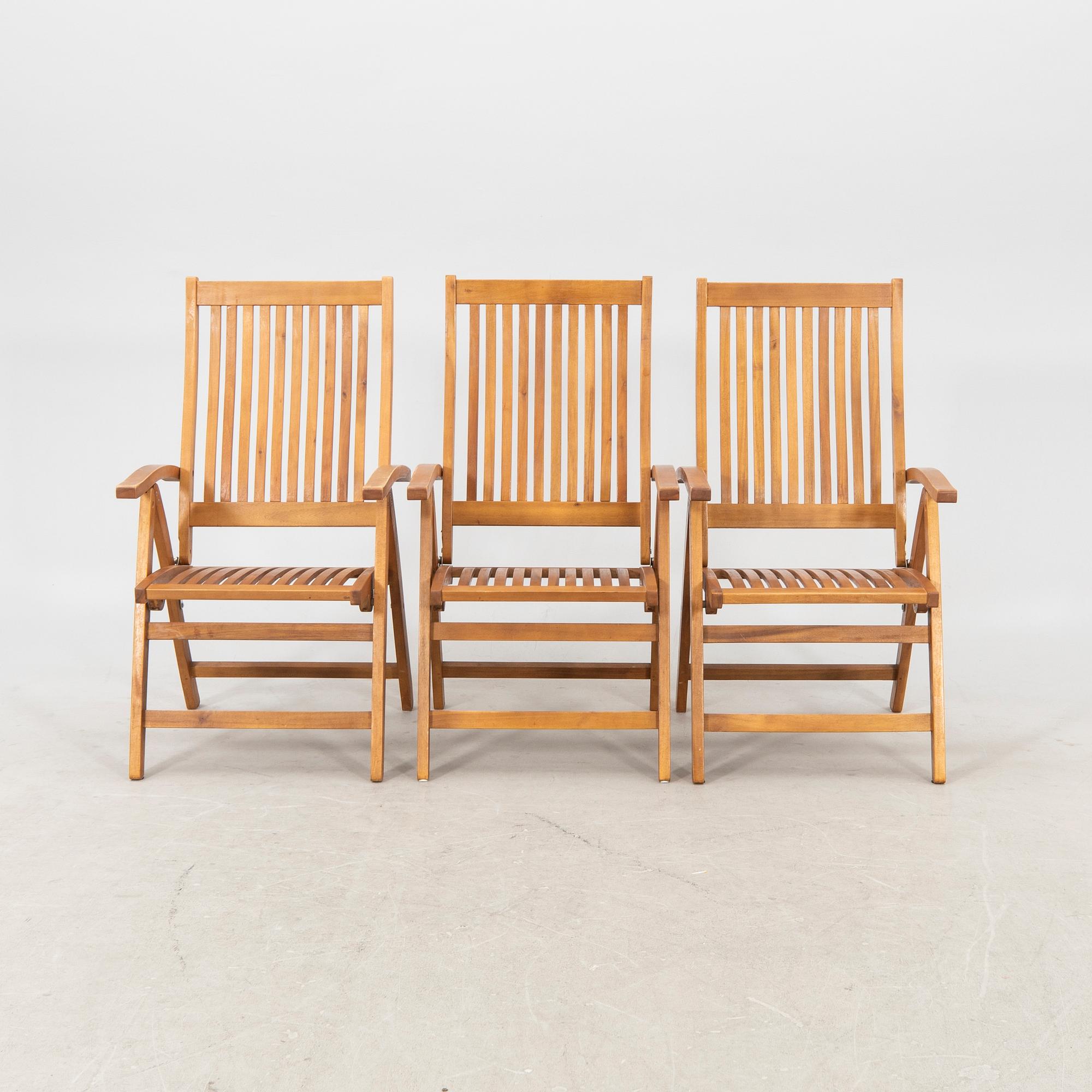 A 9 pcs stained teak garden suite by Brafab around 2000.