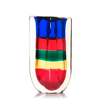 119. Fulvio Bianconi, a 'Fasce Sommerse' glass vase, Venini, Italy 1995.