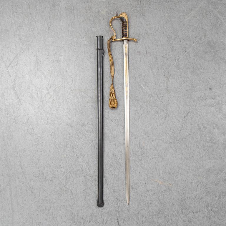 An infantry officer's sword 1899 pattern, with scabbard.