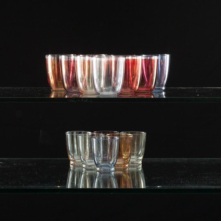 DRICKSGLAS, 10+6 st, modell 2157, Göran Hongell, Iittala 1950-talets slut.