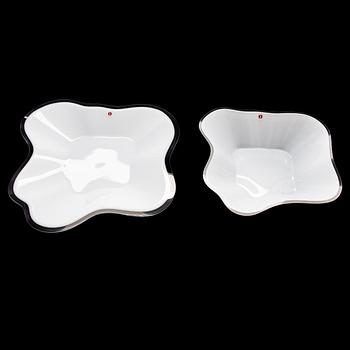 Alvar Aalto, lasiveistos,  "Aallon kukka", neliosainen, signeerattu Alvar Aalto Iittala 2001.