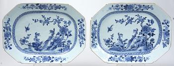 STEKFAT, ett par, porslin, Kina, 1700-tal.