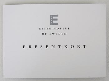 PRESENTKORT på övernattning på Elite Hotell Residens, Malmö. Säljes till förmån för Röda Korset.