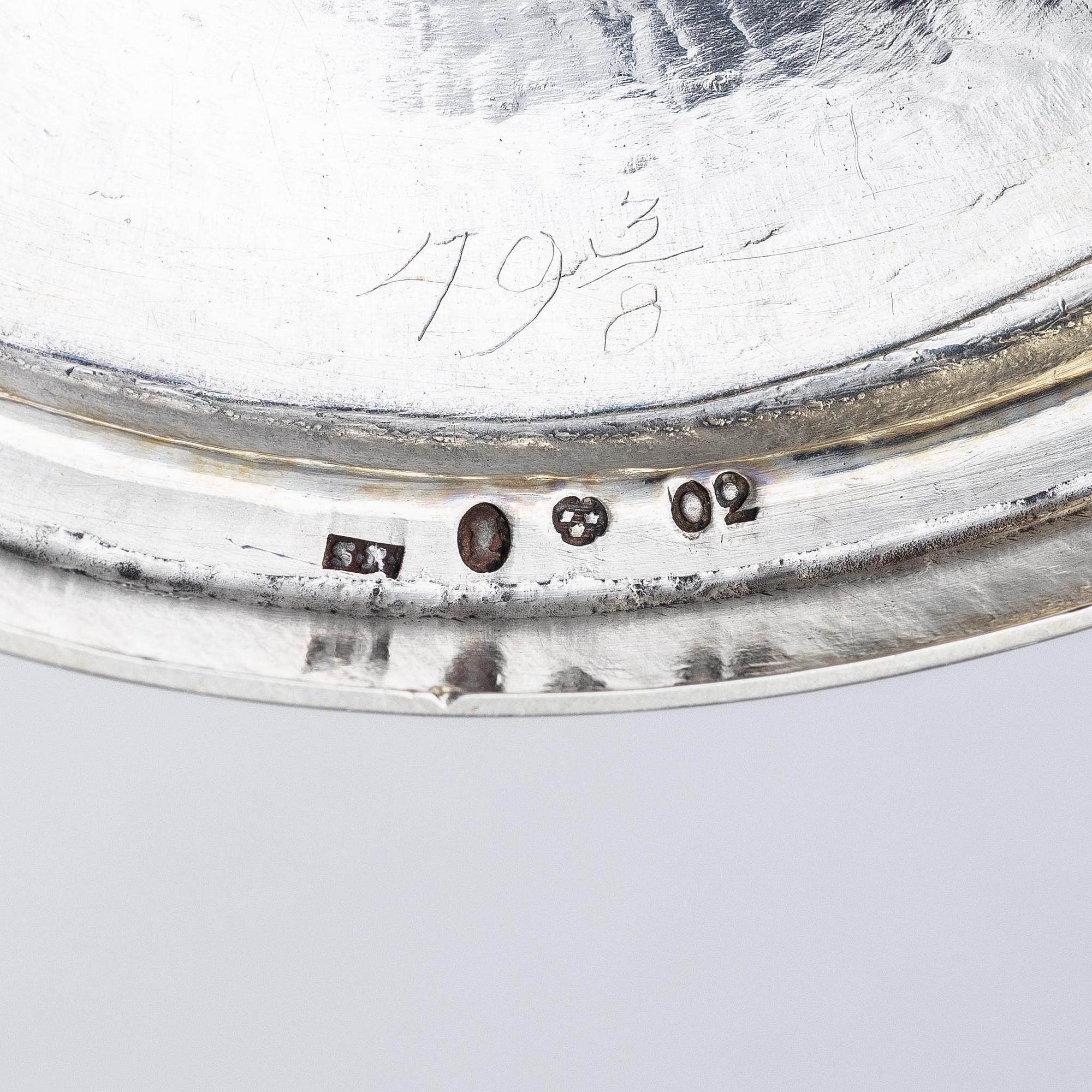 Simson Ryberg, uppsatsskål, silver, Stockholm 1796. Sengustaviansk.