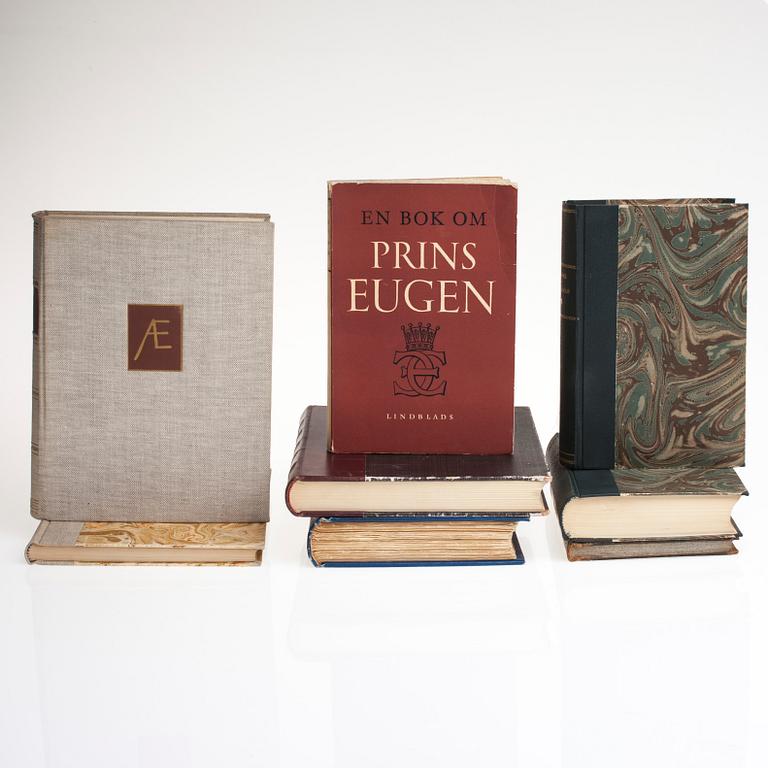BÖCKER, 8 st, konsthantverk och historia, 1853 och 1900-talets första hälft.
