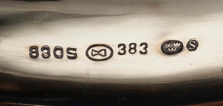 LJUSSTAKAR, ett par, förgyllt silver, svenska kontrollstämplar 1900-talets slut.