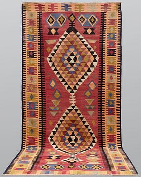 Matta Persisk Nomad Kelim, ca 383 x 160.