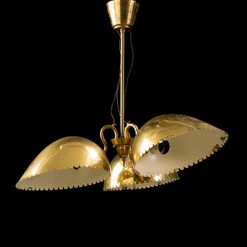 A Carl-Axel Acking Swedish Modern brass ceiling light, 1940's.