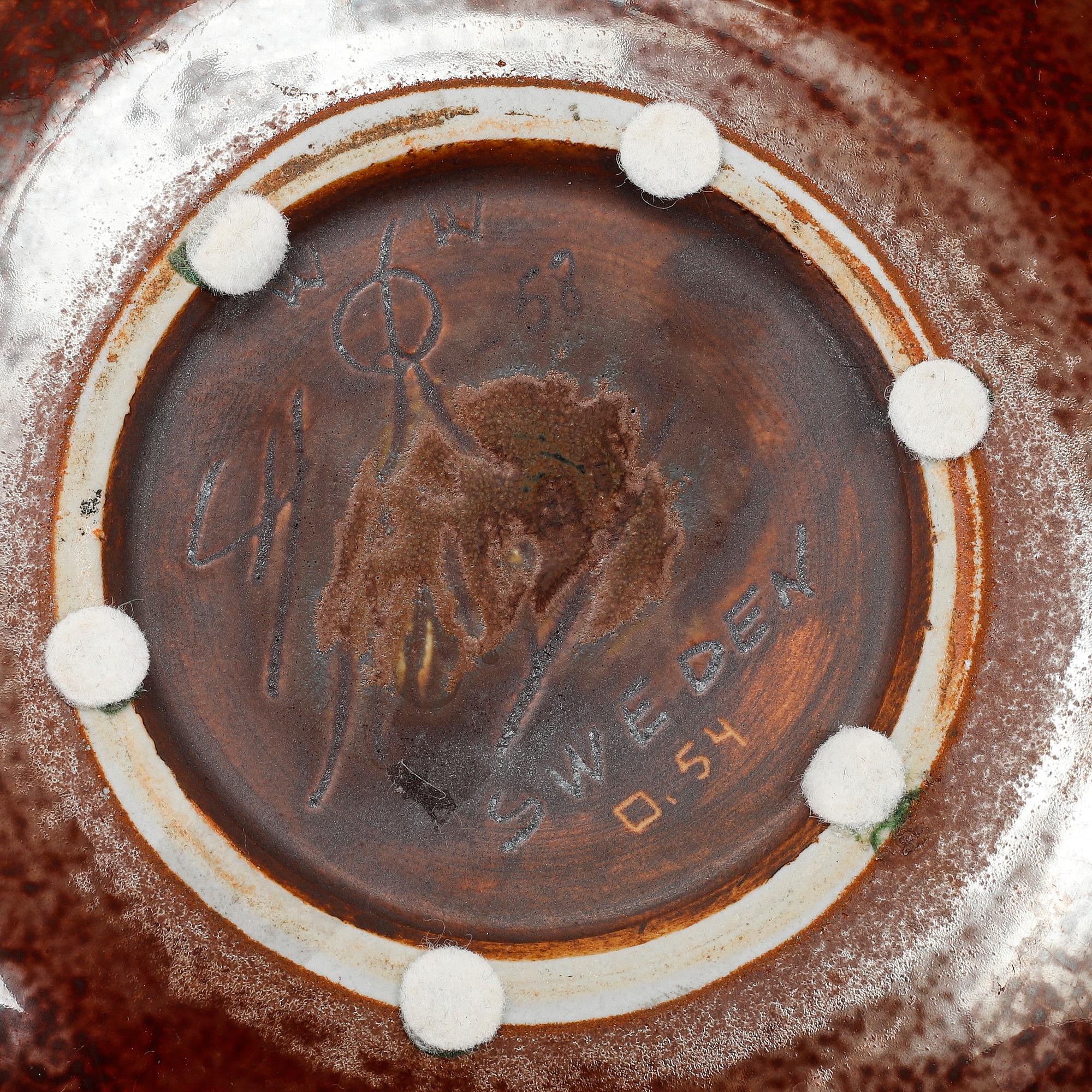 Carl-Harry Stålhane, a unique stoneware bowl, Rörstrand, 1958.