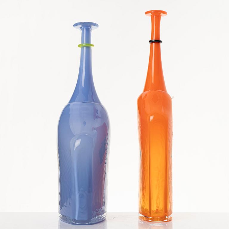 Bertil Vallien, two 'Satellite' glass vases from Kosta Boda, Sweden.