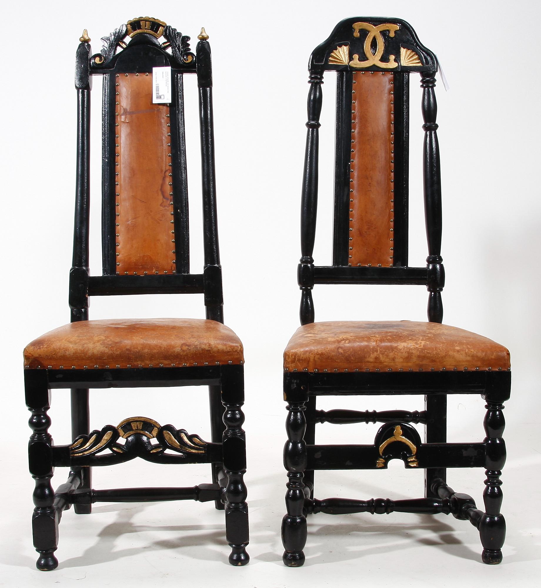 STOLAR, 2 st, barock resp barockstil. 1700/1800-tal.