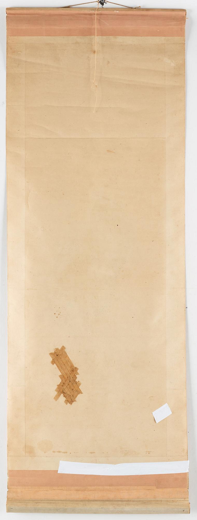 A Chinese scroll painting, unknown artist, late Qing dynasty.
