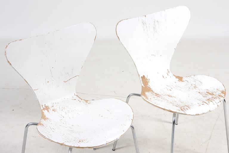 STOLAR, 6 st, "Sjuan" av Arne Jacobsen för Fritz Hansen, bl a 1971.