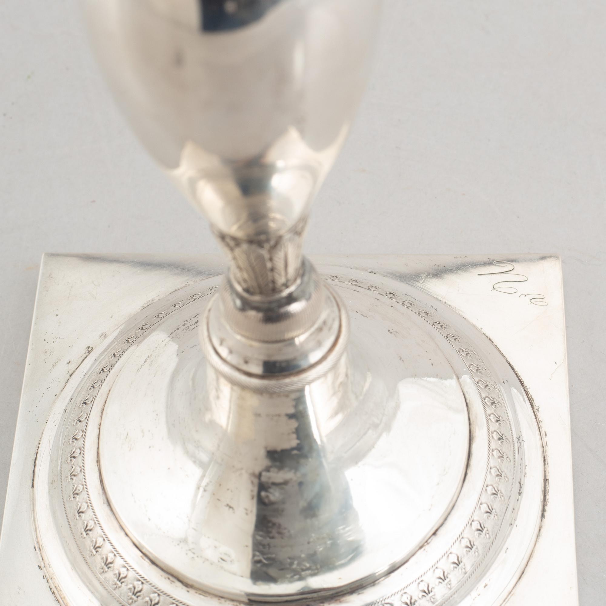 A German silver candlestick, Breslau/Wrocław 1834-1838.