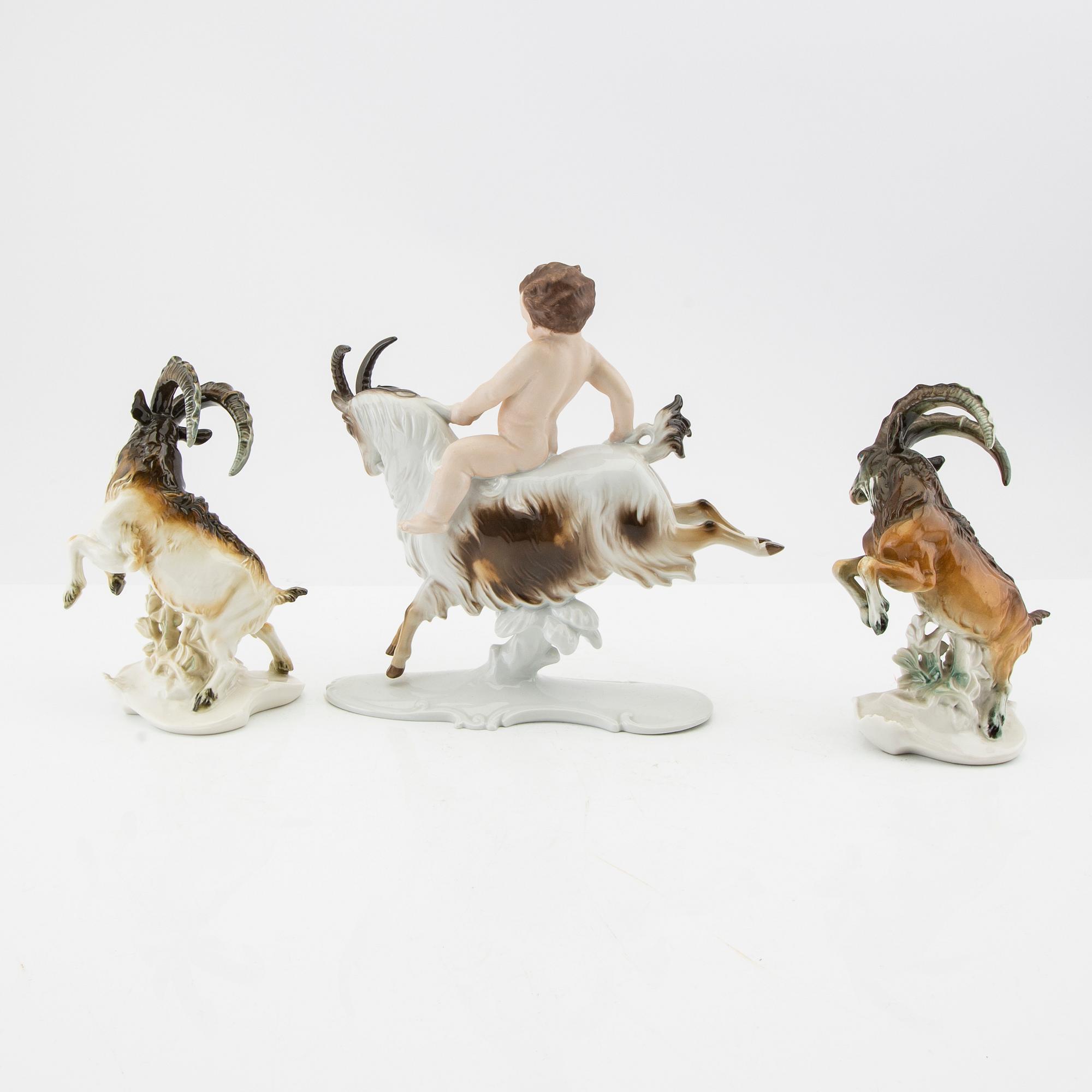 Figurines 3 pcs Germany mid-20th century porcelain.