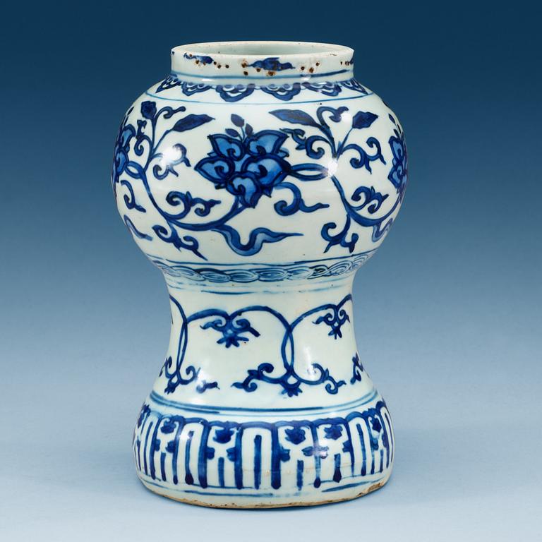 A blue and white vase, Ming dynasty, with Wanli six character mark and of the period (1573-1620).