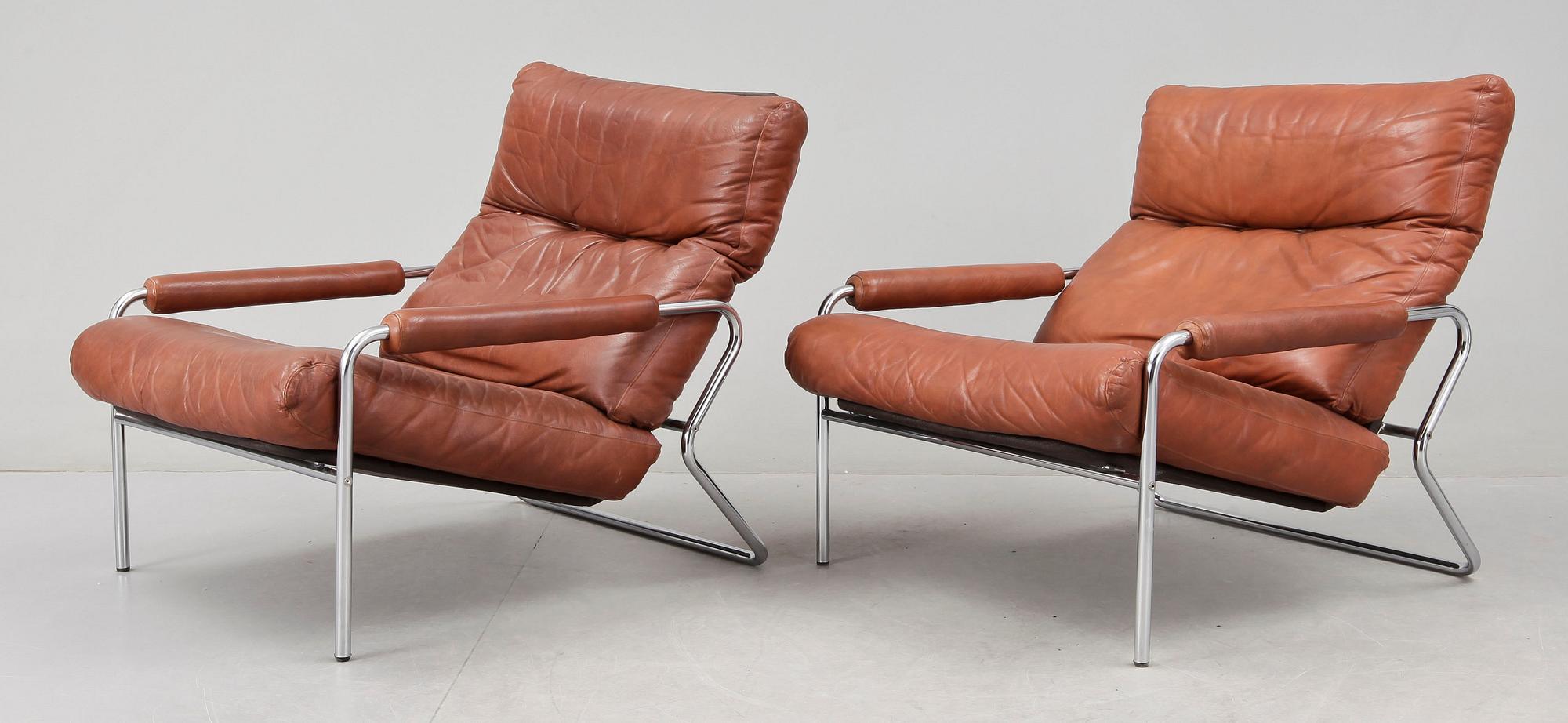 FÅTÖLJER, ett par, Danmark, 1960/-70 tal.