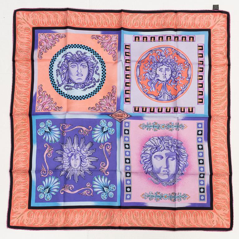 Versace, two silk scarves.