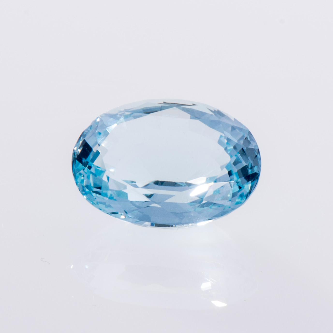AKVAMARIN, oval fasettslipad 12,75 ct.