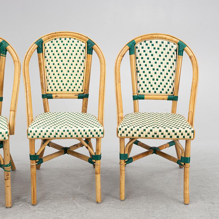 A set of four bistro chairs, late 20th century.