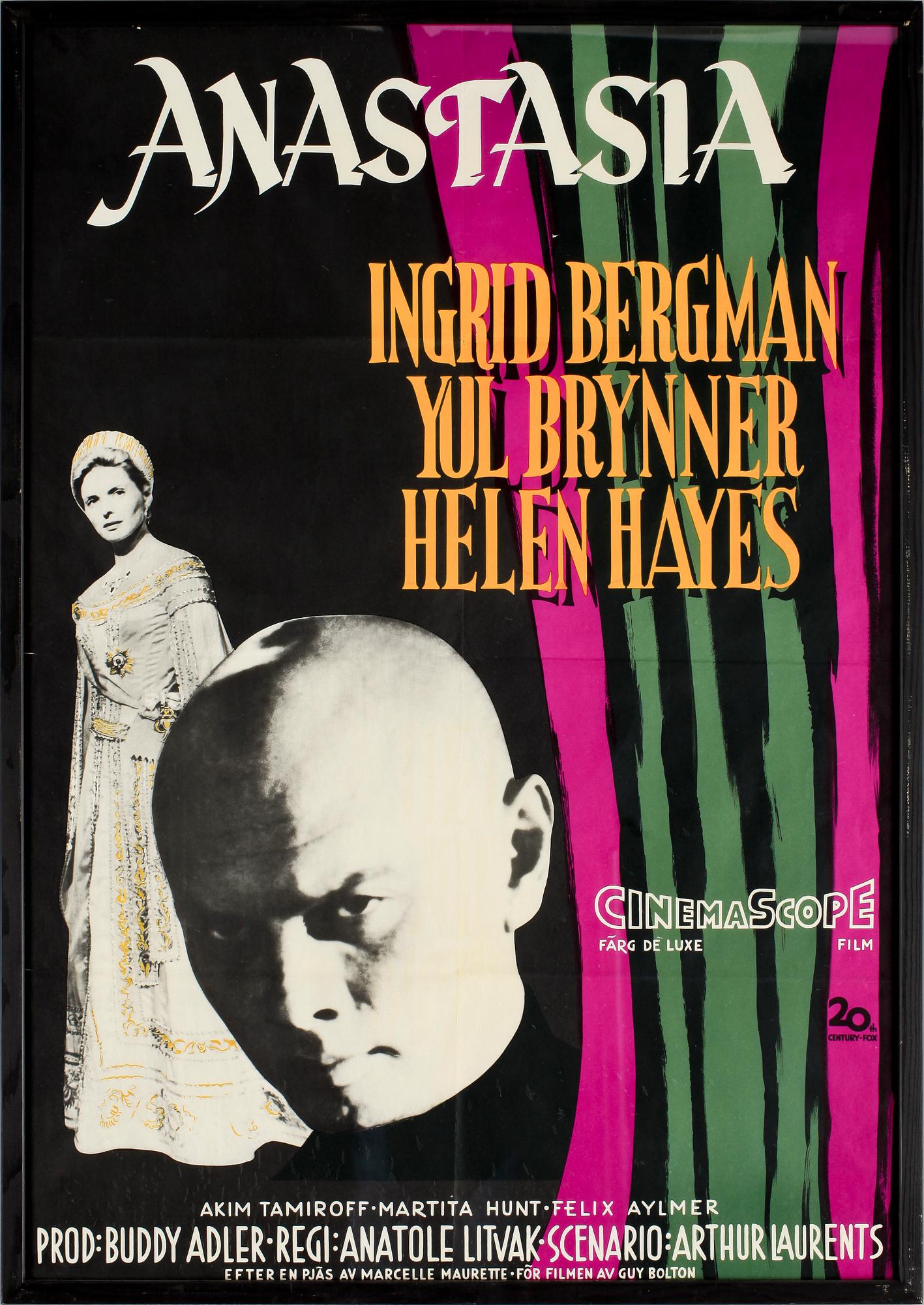 FILMAFFISCH, "Anastasia", 1956, efter en pjäs av Marcelle Maurette, för filmen av Guy Bolton.