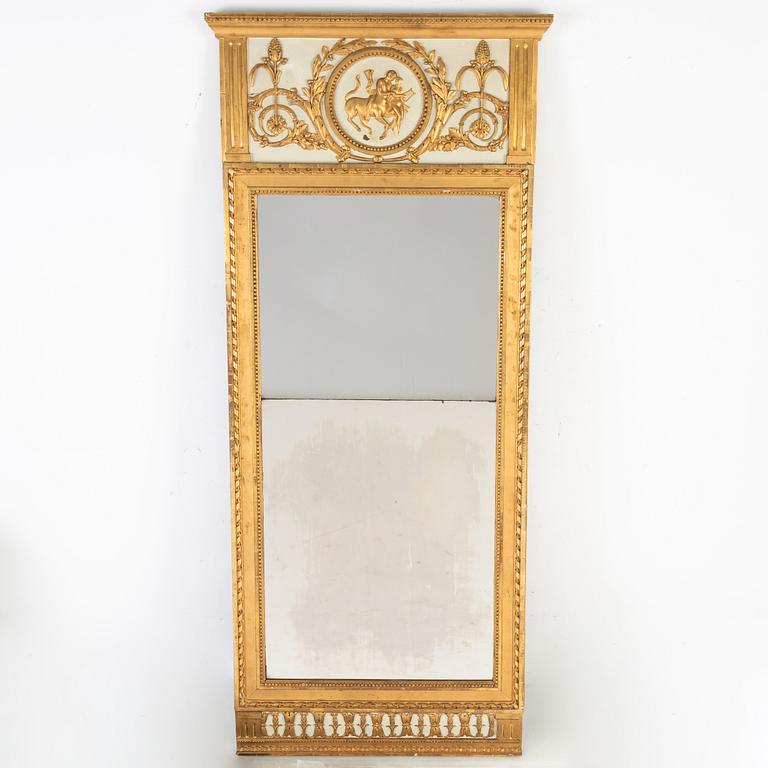 A late Gustavian mirror possibly by Carl Corssar, early 19th Century.