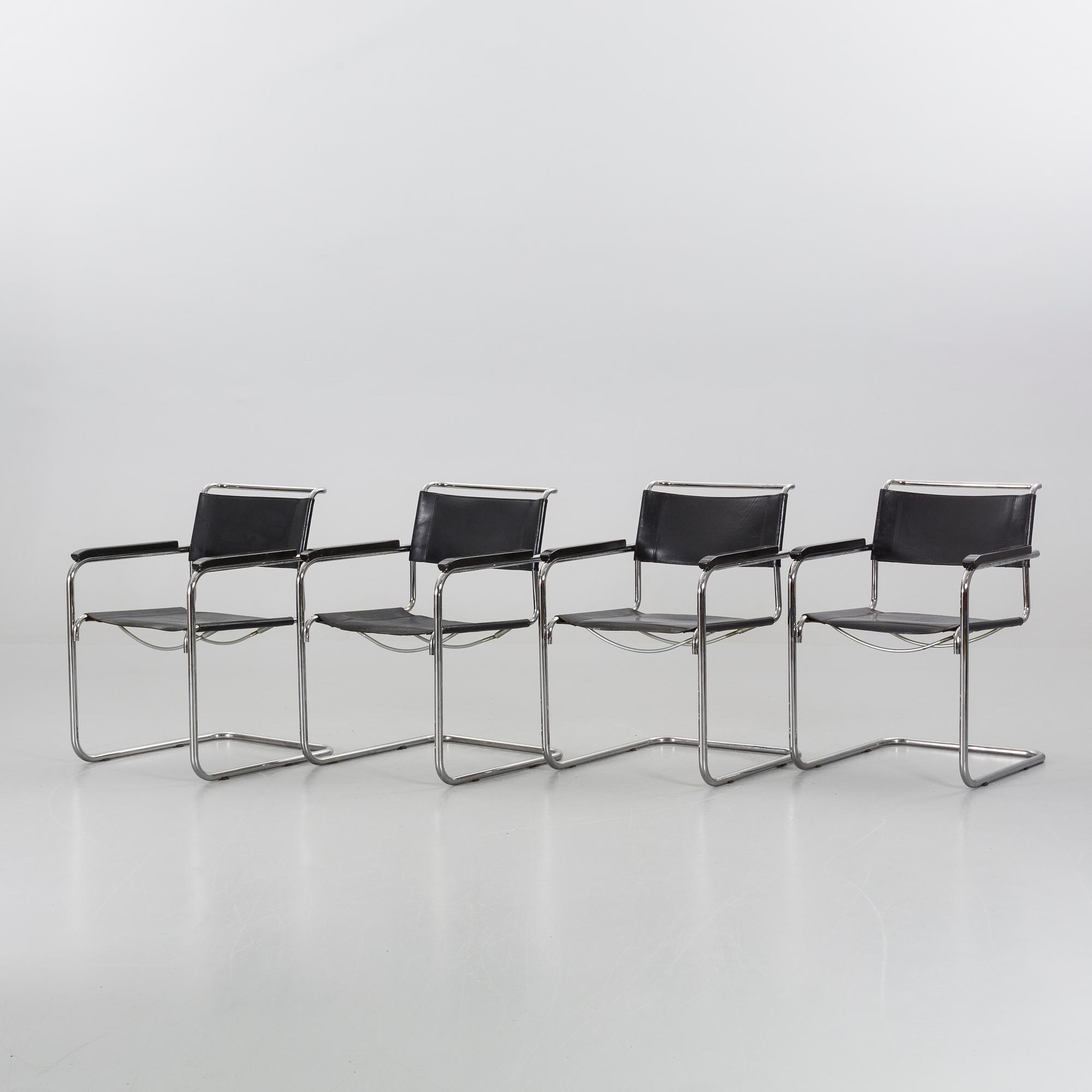 A SET OF 4 MARCEL BREUER B34 ARMCHAIRS, THONET .