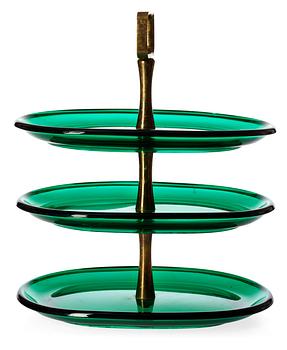 454. A Josef Frank green glass etagère, Svenskt Tenn.