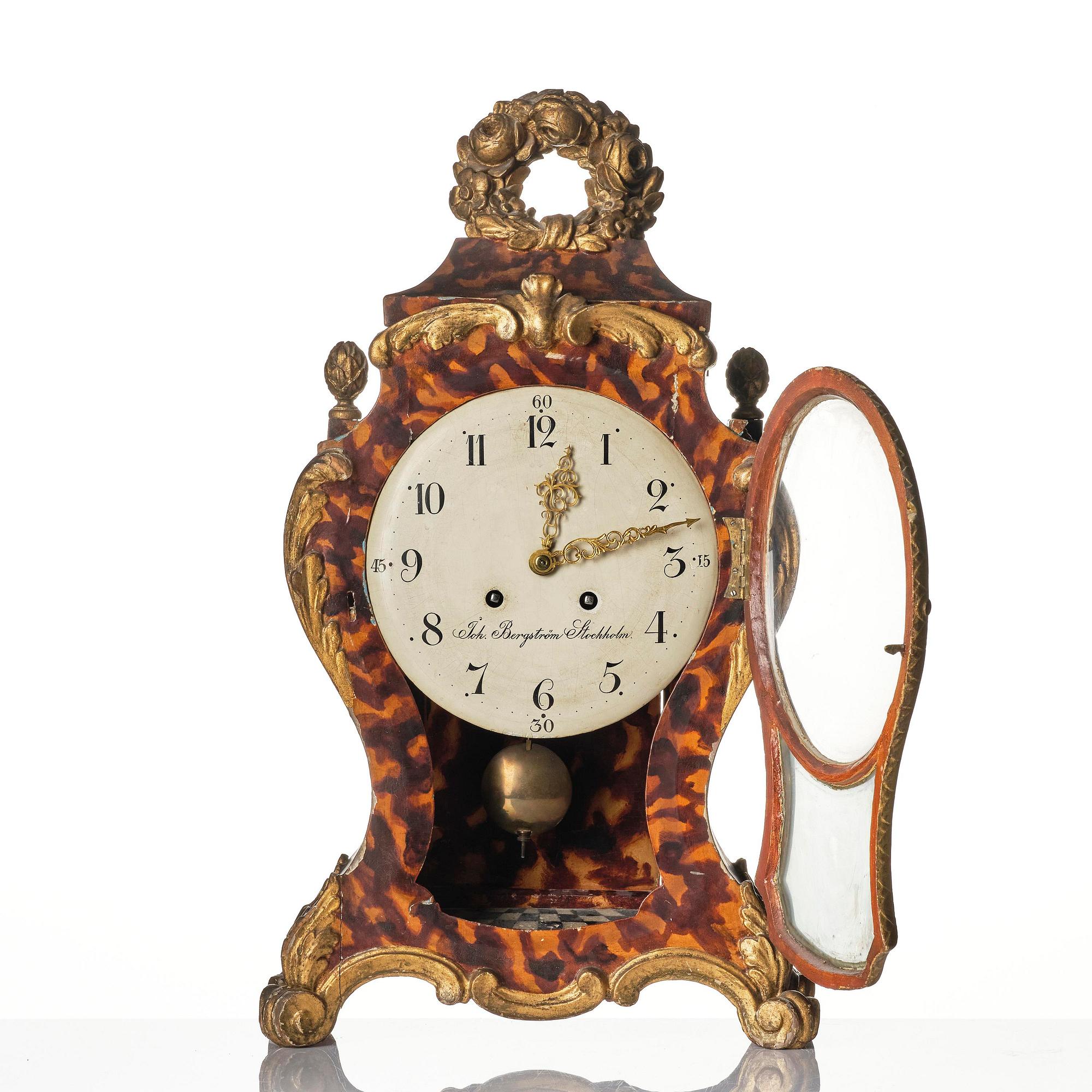 A Swedish rococo striking bracket clock by J. Bergström (f.l. in Stockholm ca 1775).