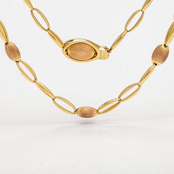 Chimento, "Accordi", an 18K gold necklace and bracelet with a diamond ca. 0.07 ct. Vicenzia, Italy.