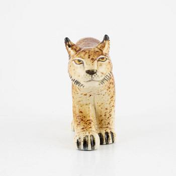 Lisa Larson, figurin, "Lodjur", för NK, Nordiska Kompaniet i samarbete med WWF, Gustavsberg.