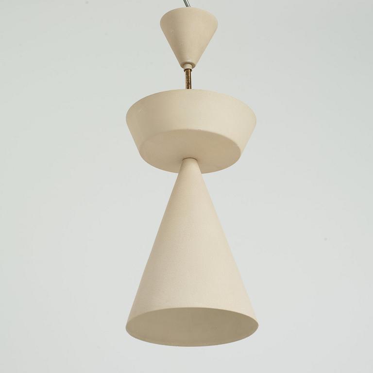 Bertil Brisborg, an egg-shell lacquered ceiling light, Nordiska Kompaniet Sweden 1950's.