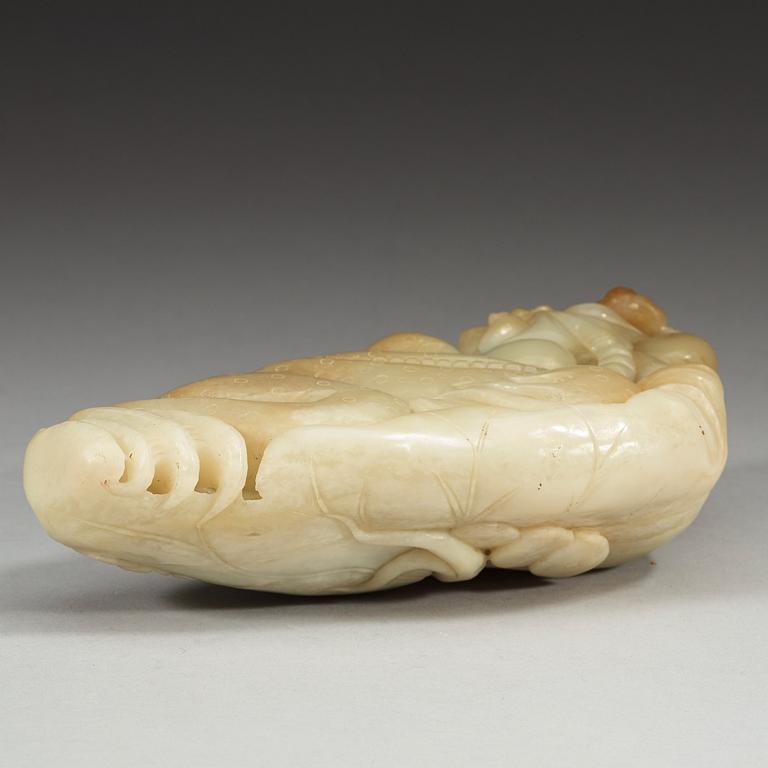 SKULPTUR, nefrit. Kina.