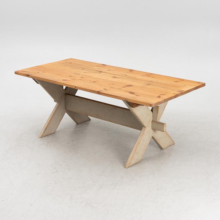 A pine table, 19th Century.