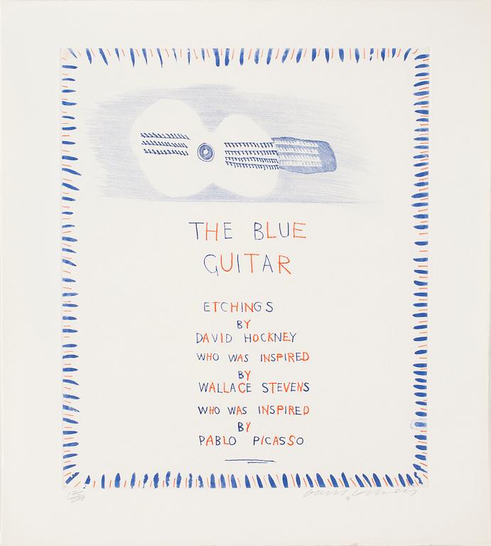 DAVID HOCKNEY, etsning, The Blue Guitar, 1976/77, ur en portfolio med 20 etsningar, signerad och numrerad 175/200.