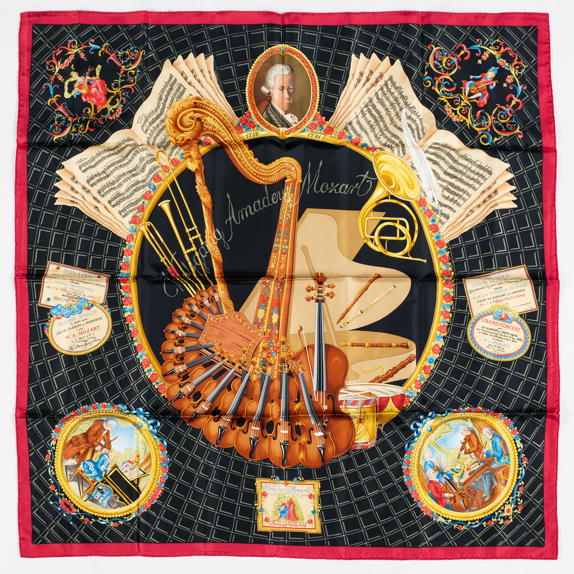 Hermès, scarf, "Hommage à Mozart".