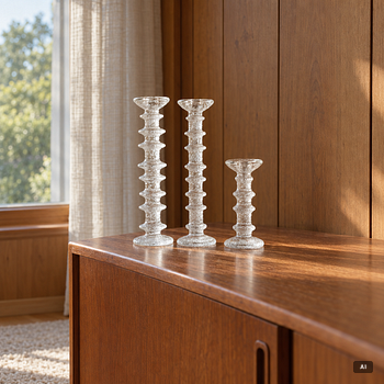 Timo Sarpaneva, Three candlesticks, 'Festivo', Iittala, Finland.
