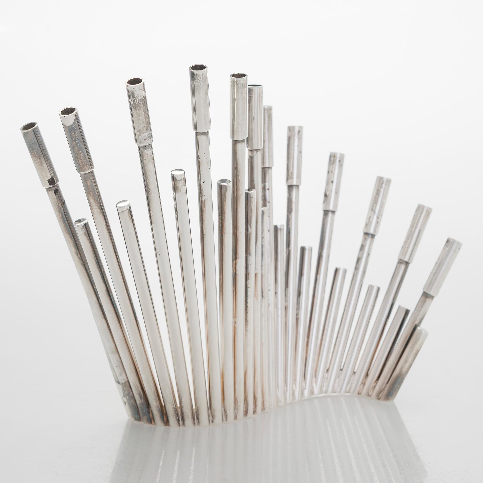 Carl F. Christiansen, candelabrum, silver-plated, Denmark 1960s.