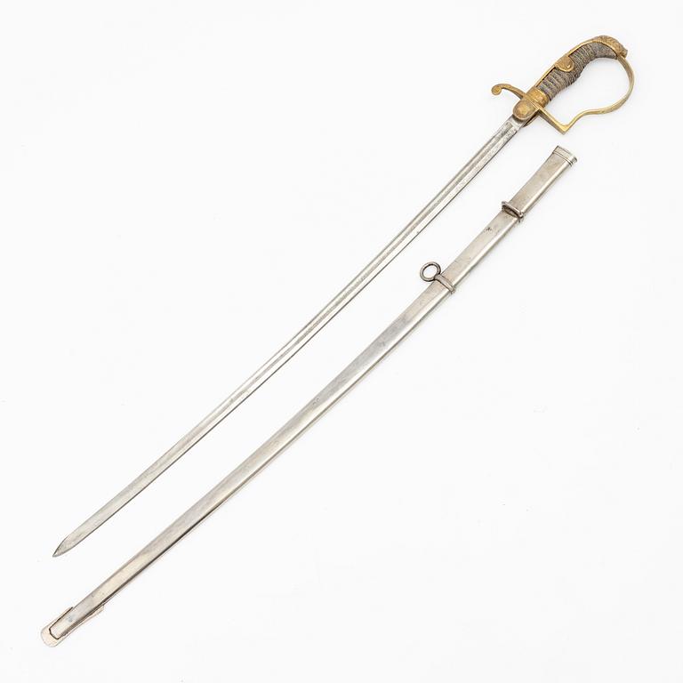 Sabel, tysk, för officer, 1800-talets slut, med balja.