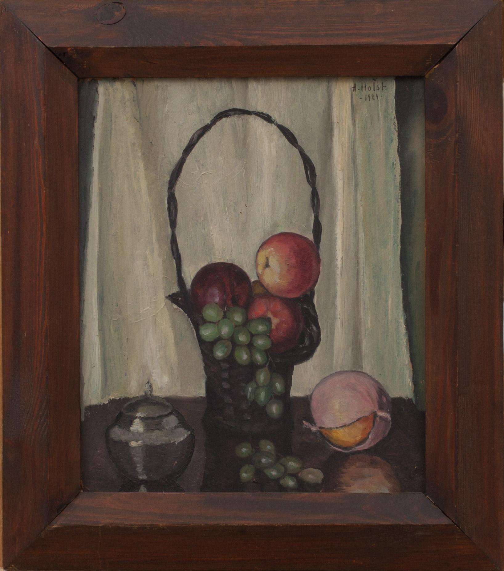 AGDA HOLST, olja på pannå, signerad och daterad 1924.