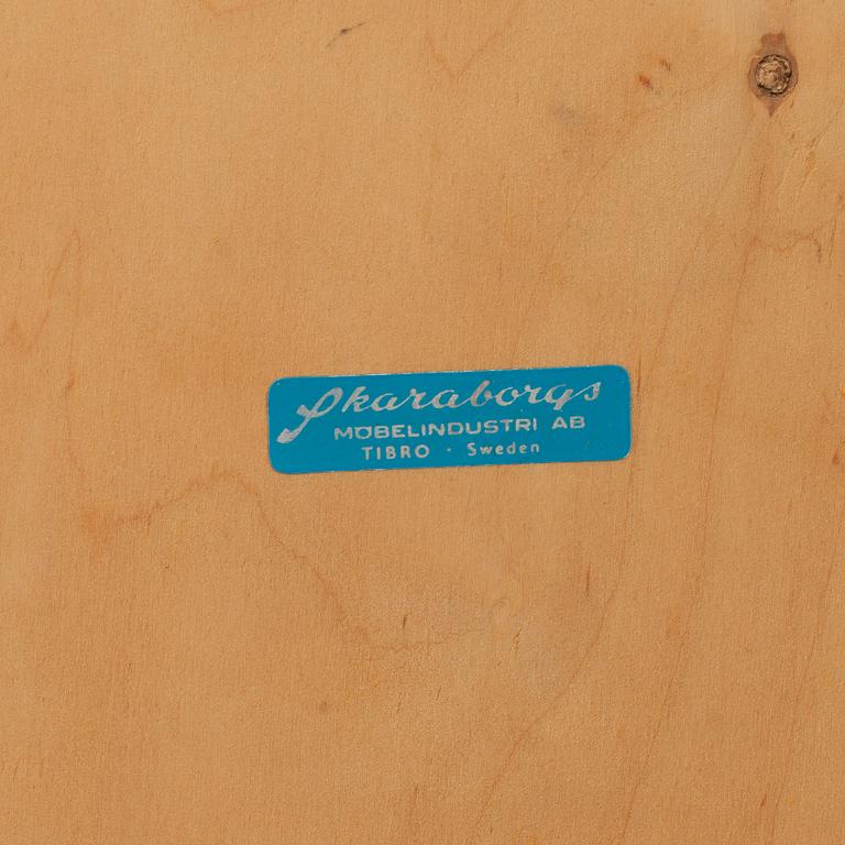 MATBORD samt STOLAR, 4 st, märkta Skaraborgs Möbelindustri, Tibro, Sweden 1960-tal.