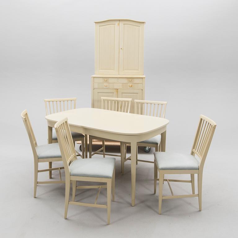 Carl Malmsten, Dining set 8 pieces Bodafors mid/second half of the 20th century.