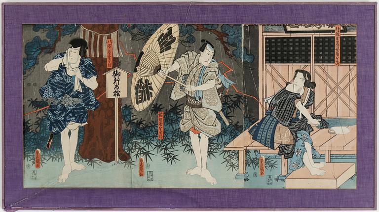 UTAGAWA KUNISADA (Toyokuni III), färgträsnitt, 1800-tal.